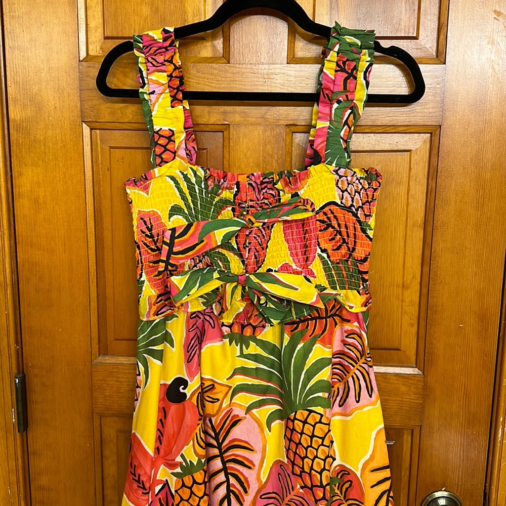 FARM Rio Fruit Dream Ruffled Maxi Dress, Size XS